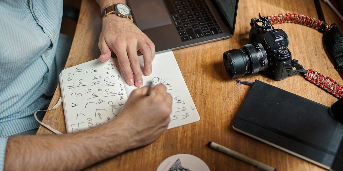 Brand design materials on a desk