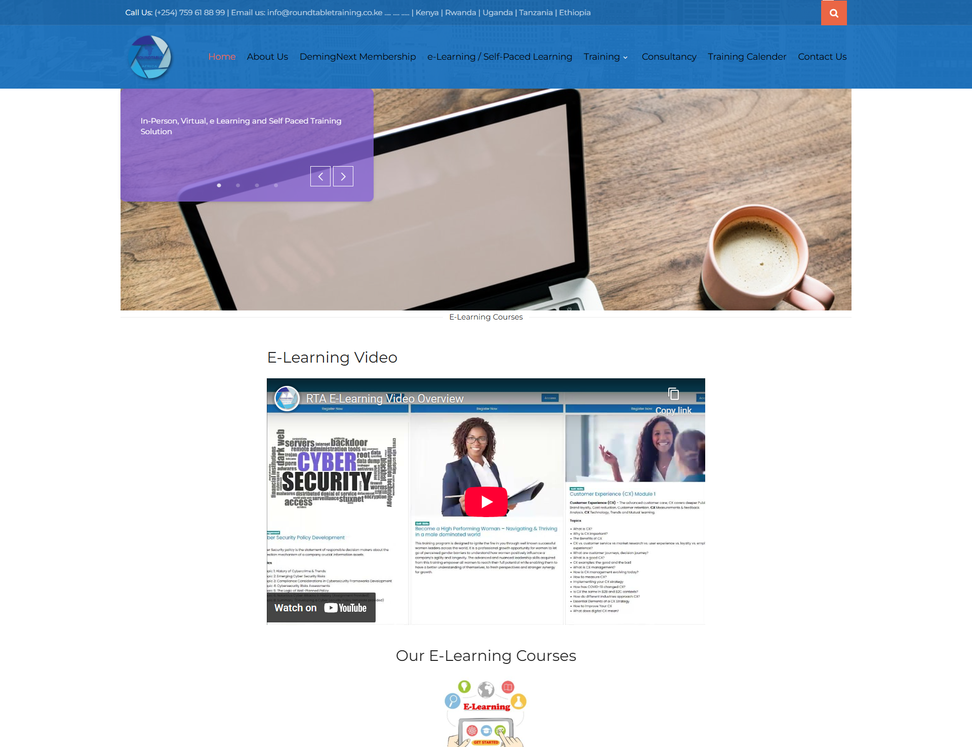 Roundtable Training website screenshot